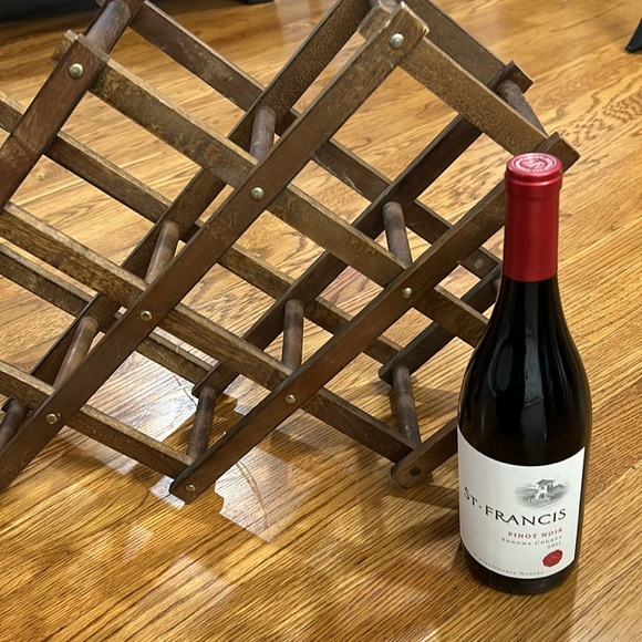 Vintage MCM style accordian collapsible wine rack, 14 bottles - Picture 4 of 7